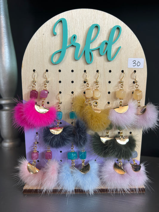 $30 Mink Fur Earrings