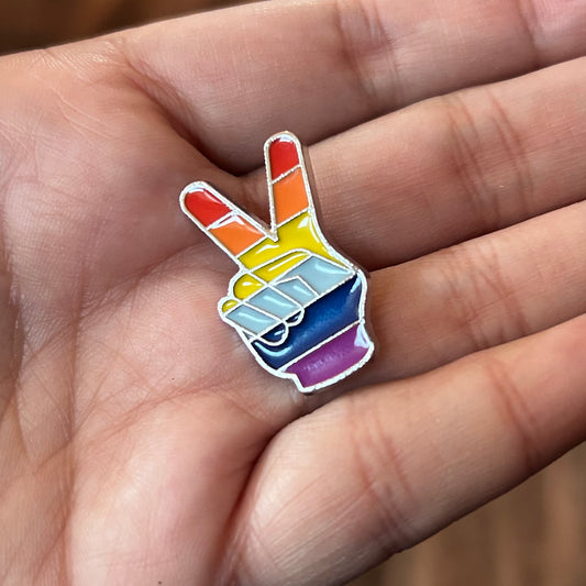 Pride Rainbow Peace Sign