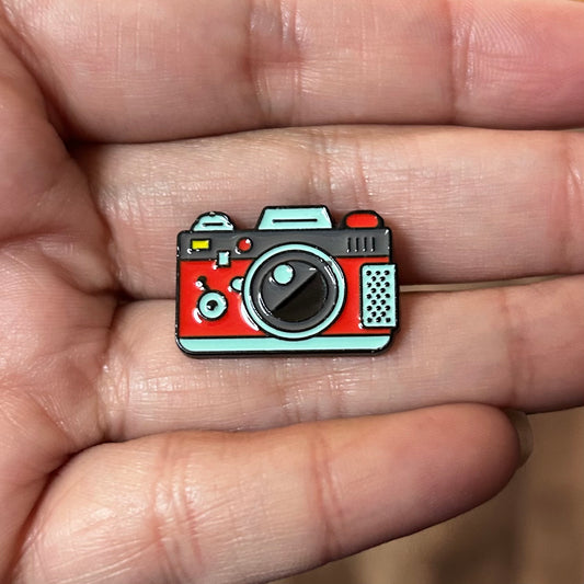 Red Camera Enamel Pin