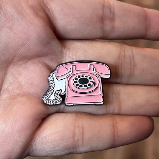 Pink Telephone Enamel Pin