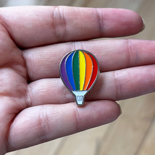 Pride Rainbow Hot Air Balloon Enamel Pin