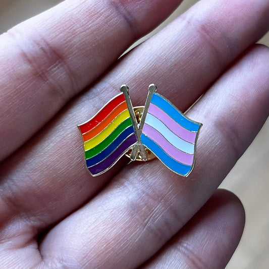 Pride Rainbow & Trans Flag Enamel Pin