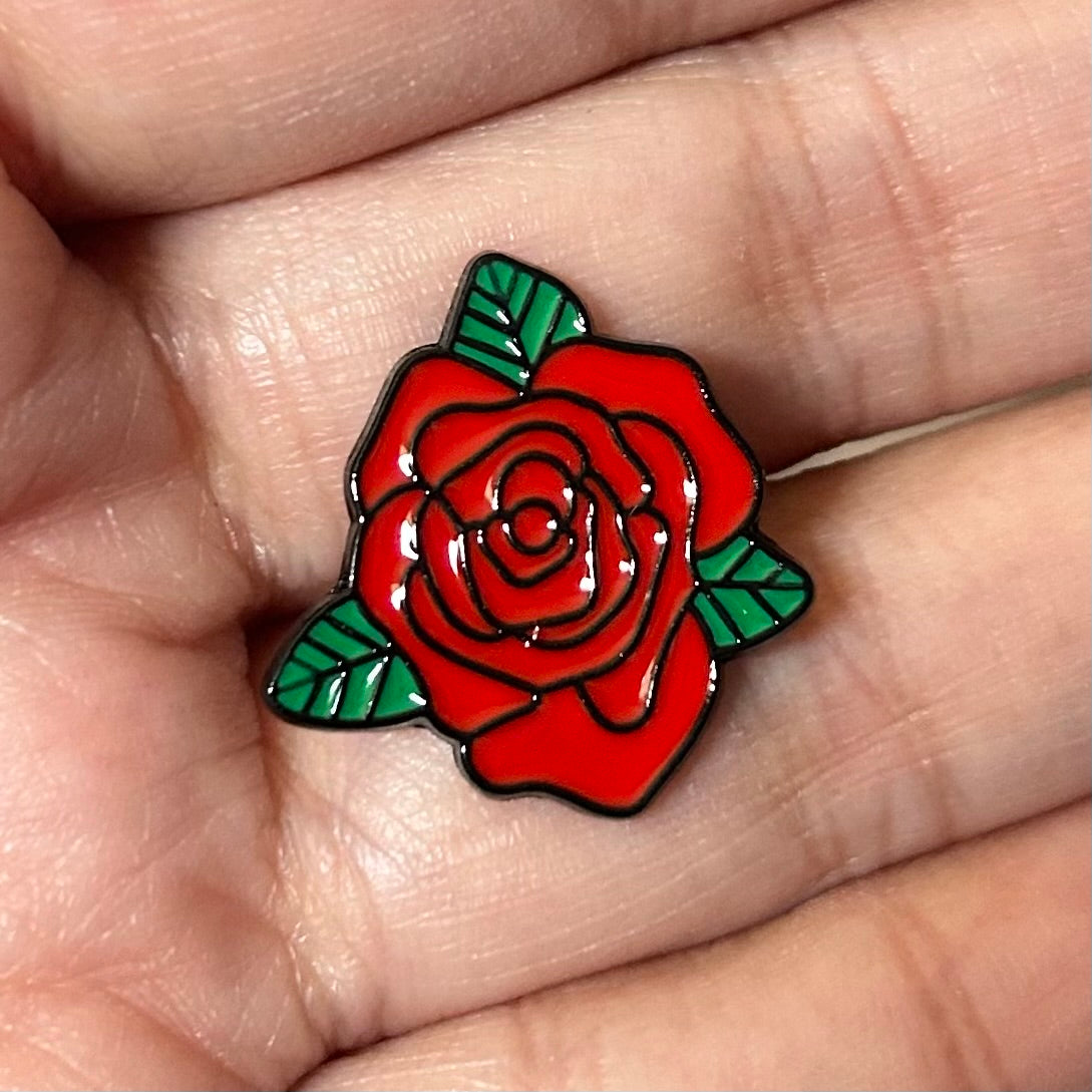 Red Rose Enamel Pin