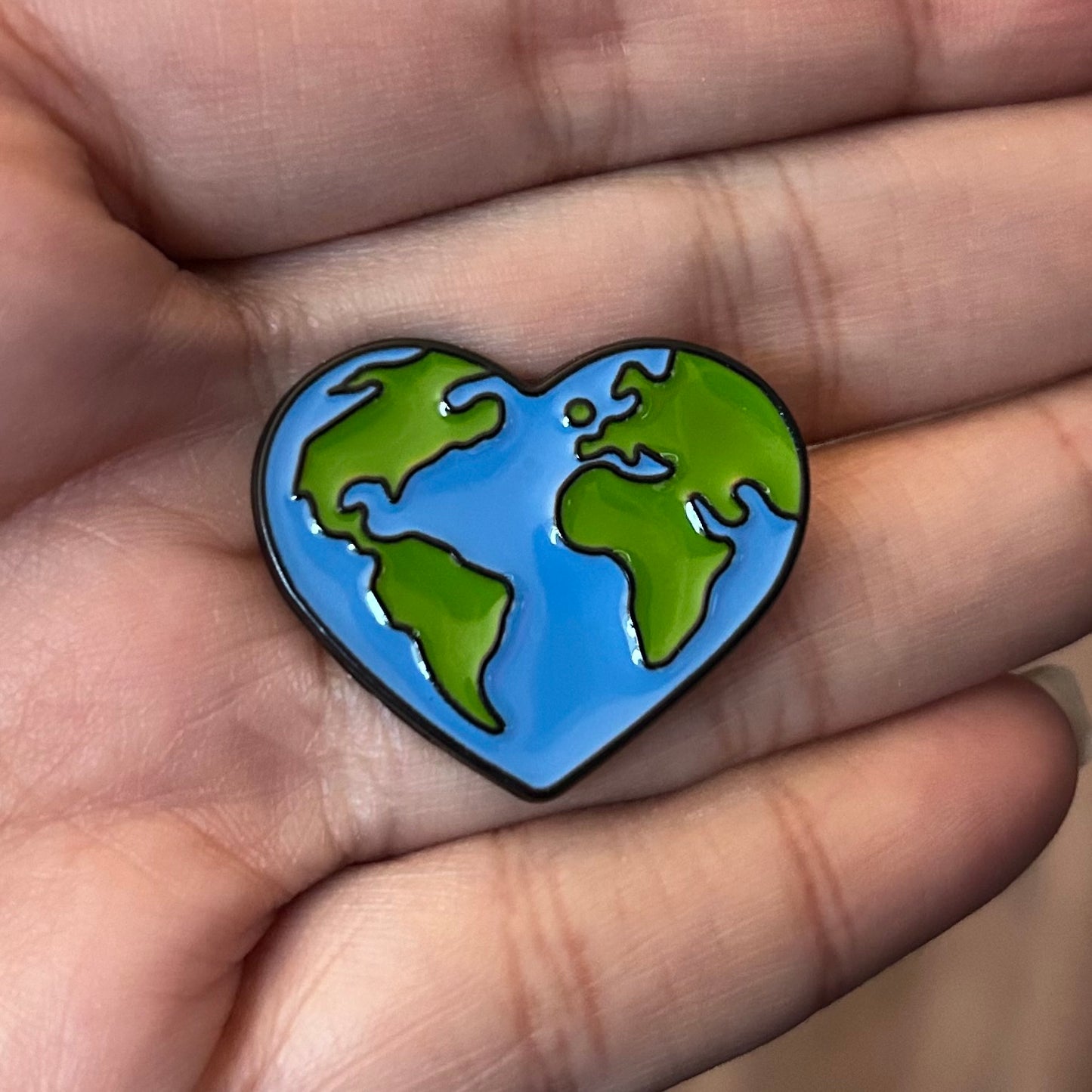 World Heart Enamel Pin