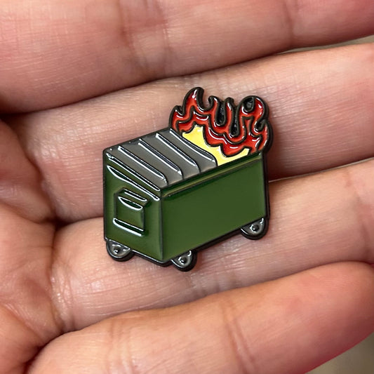 Dumpster Fire Enamel Pin