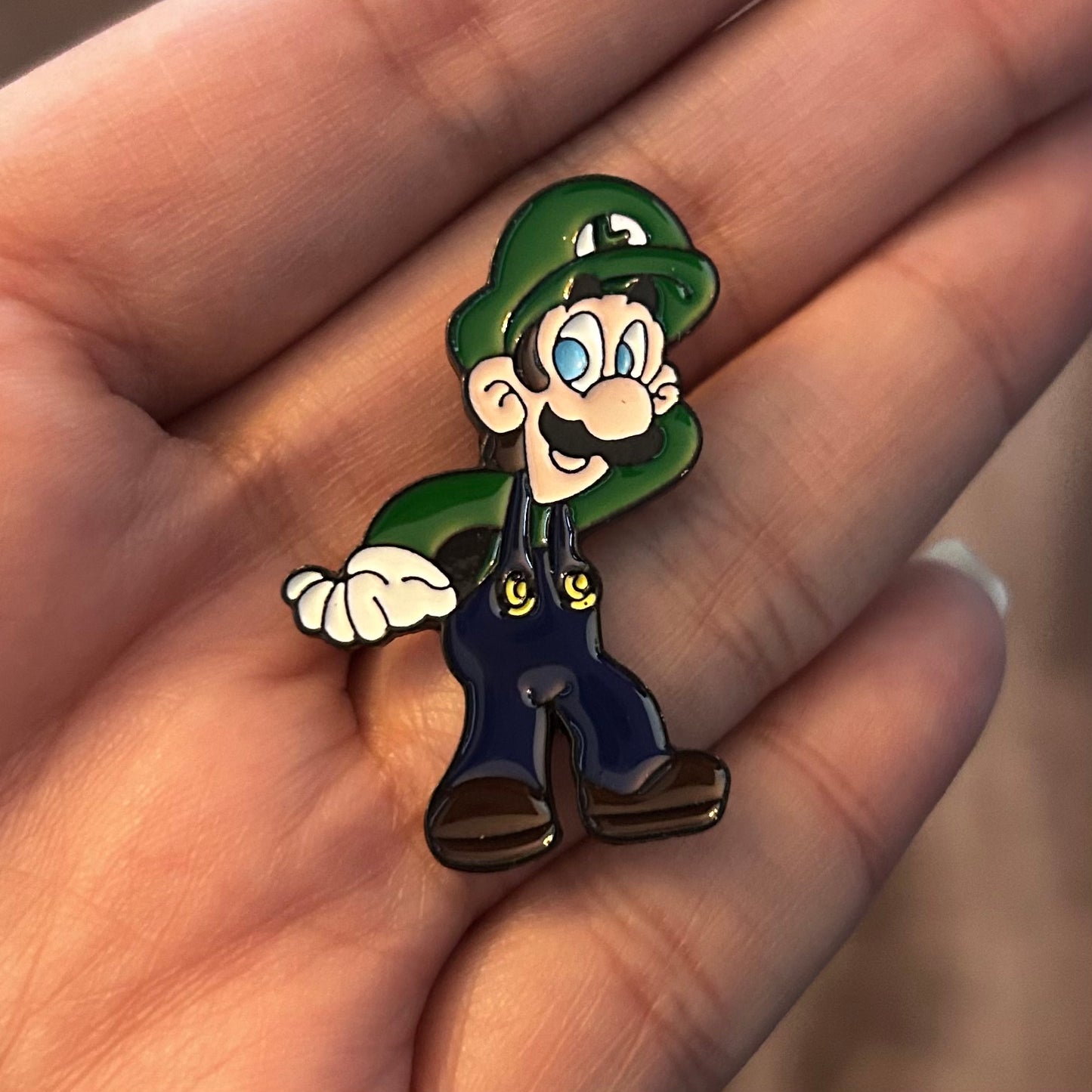 Luigi Enamel Pin