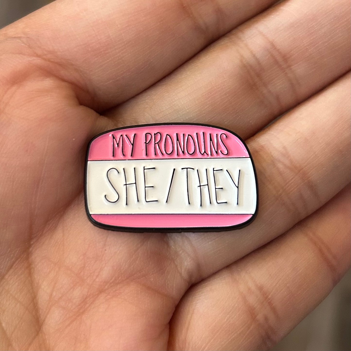 My Pronouns She/They Enamel Pin