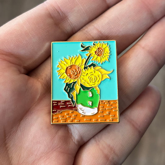 Van Gogh Sunflowers Enamel Pin